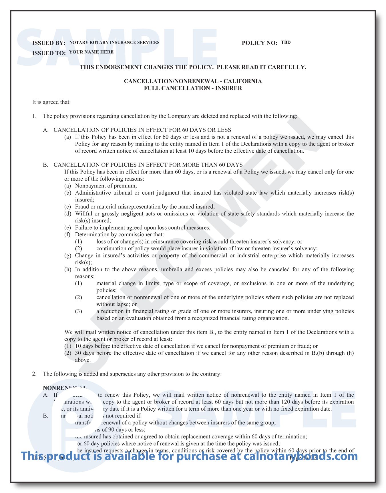 California Notary Errors and Omissions Policy - Travelers - Page 2